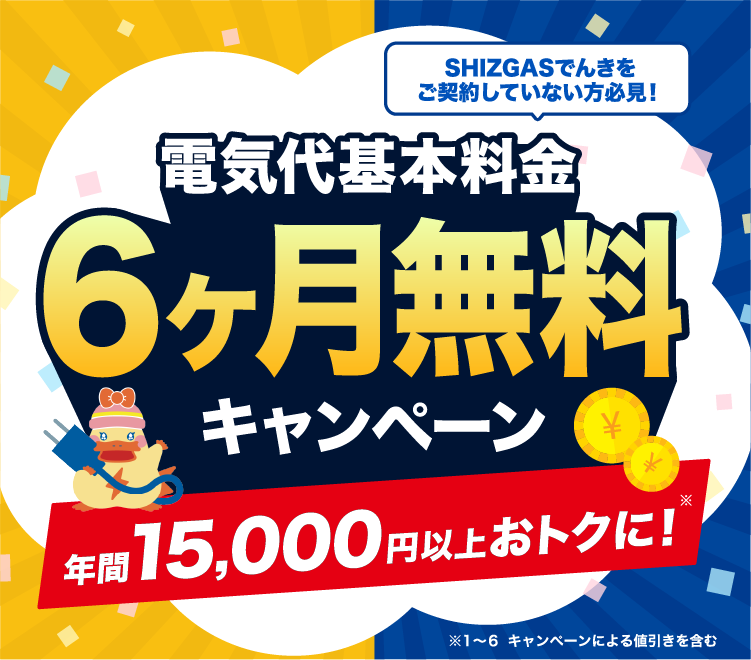 少しでも節約したいあなたへ6,280円も電気とガスがセットでおトク